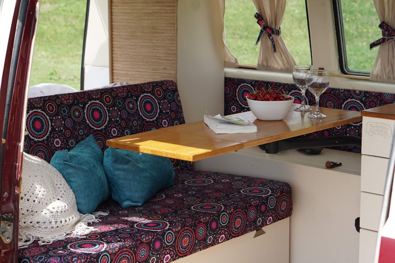 Living space in VW T3 from Balkan Campers in Durmitor, Montenegro