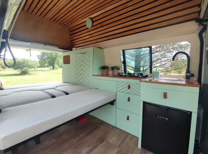 Kitchen box in VW T5 campervan from Balkan Campers in Podgorica, Montenegro