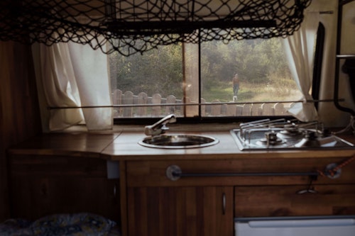 Kitchen Box in VW T3 Campervan from Balkan Campers in Soča Valley, Slovenia