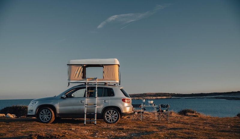 VW Tiguan with 4WD and Roof tent from Balkan Campers in Kamenjak national park, Croatia
