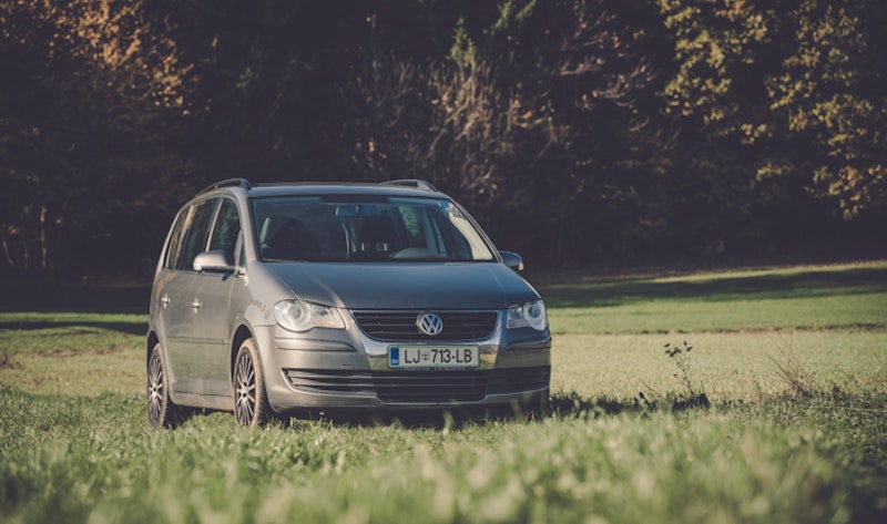 Front view of VW Touran Campervan from Balkan Campers in Kranjska Gora, Slovenia
