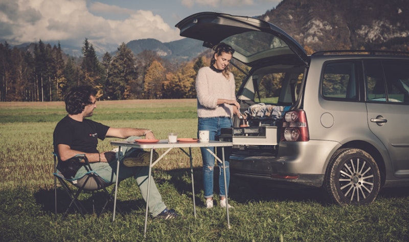 Camping with VW Touran Campervan from Balkan Campers in Kranjska Gora, Slovenia