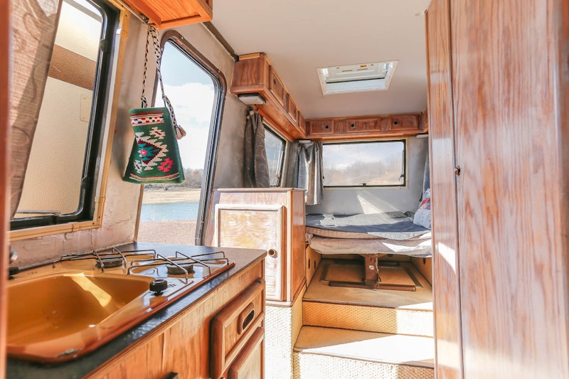 Interior of VW T3 Campervan from Balkan Campers close to Split, Croatia