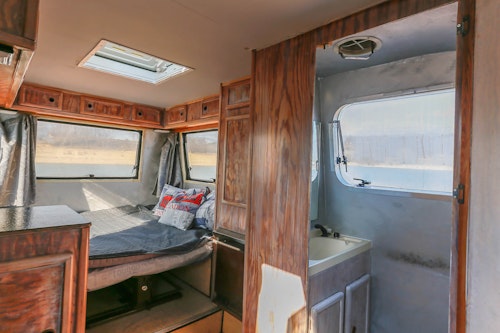 Interior of VW T3 Campervan from Balkan Campers close to Split, Croatia
