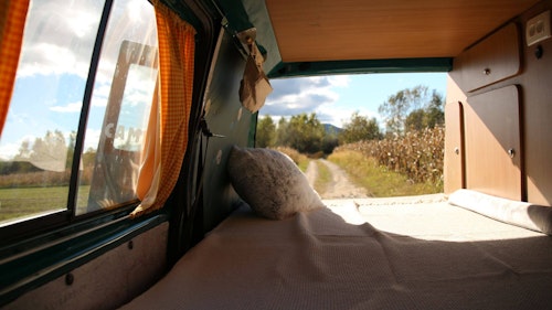 Bedroom in VW T4 Campervan from Balkan Campers in Styria Slovenia