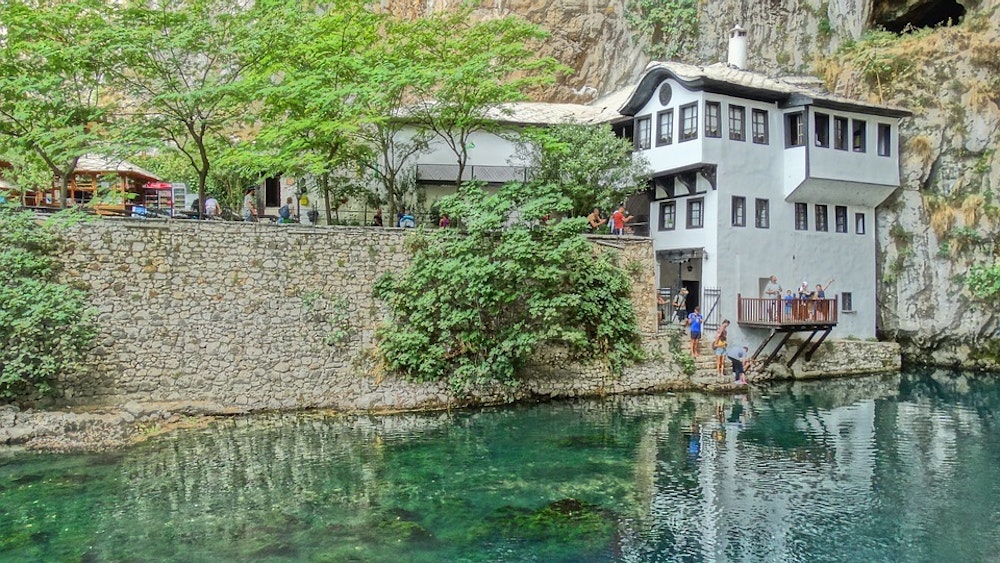 Blagaj with cave spring of Buna river.