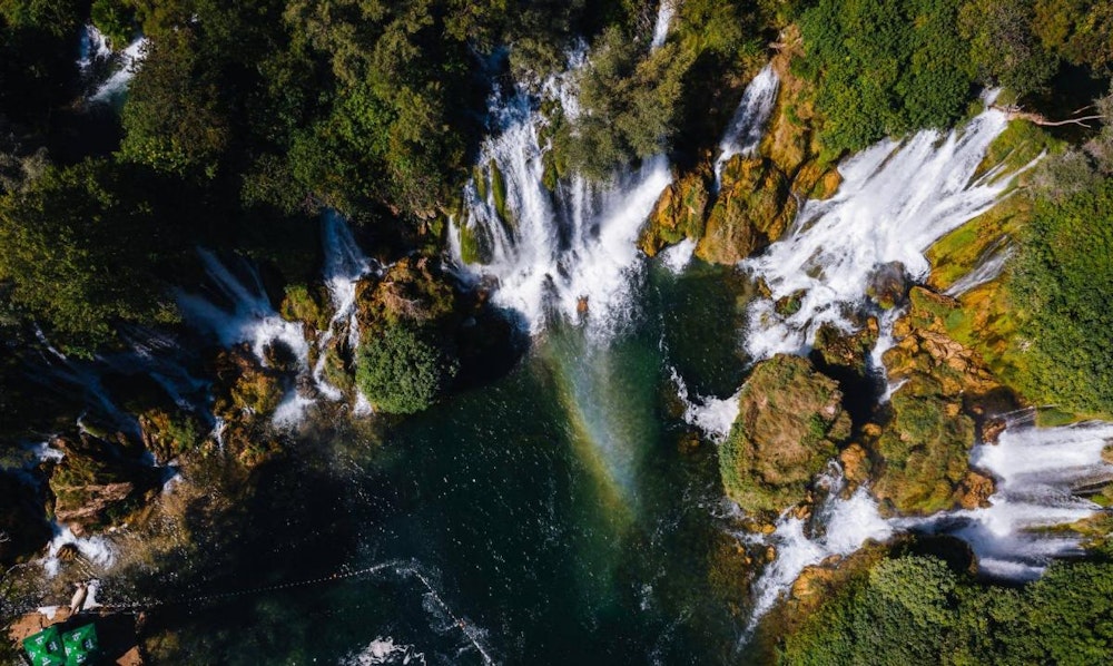 Kravice waterfalls as seen from above.