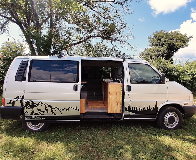 Sliding Door in VW T4 Camper van from Balkan Campers in Rabac, Croatia
