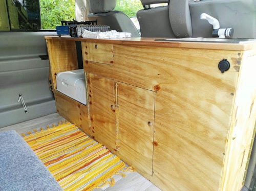 Kitchen in VW T4 Camper van from Balkan Campers in Rabac, Croatia