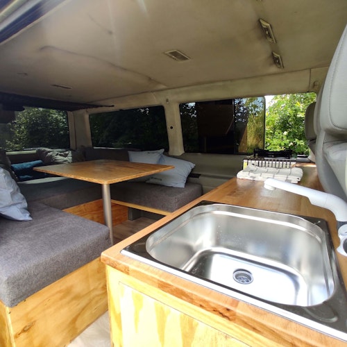 Living Space in VW T4 Camper van from Balkan Campers in Rabac, Croatia