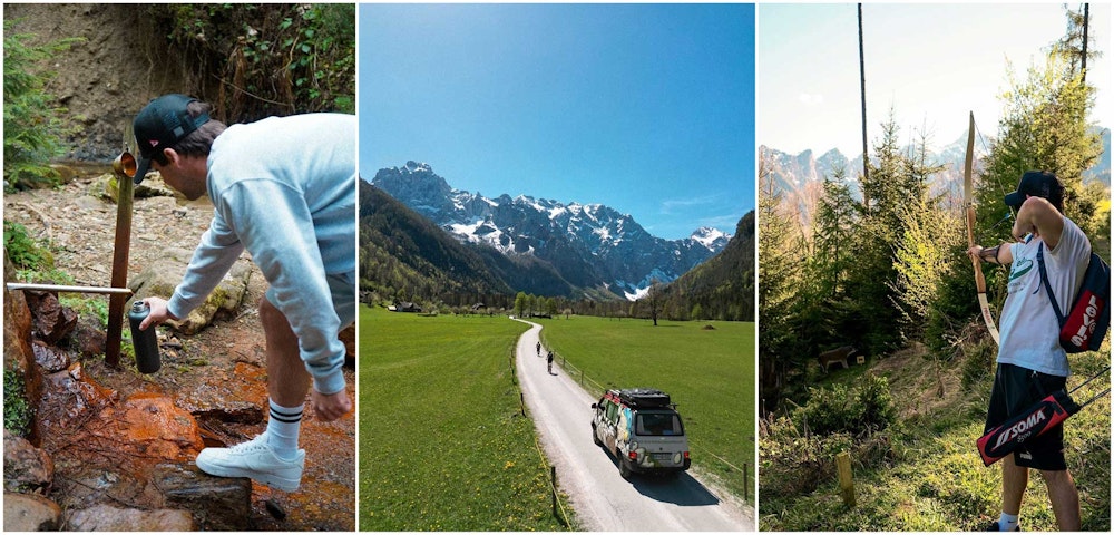 A couple enjoying nature and outdoor activities in Logar Valley, Slovenia