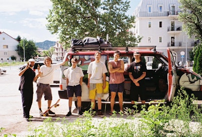 A group of guys with VW T4 camper van from Balkan Campers in Ljubljana, Slovenia