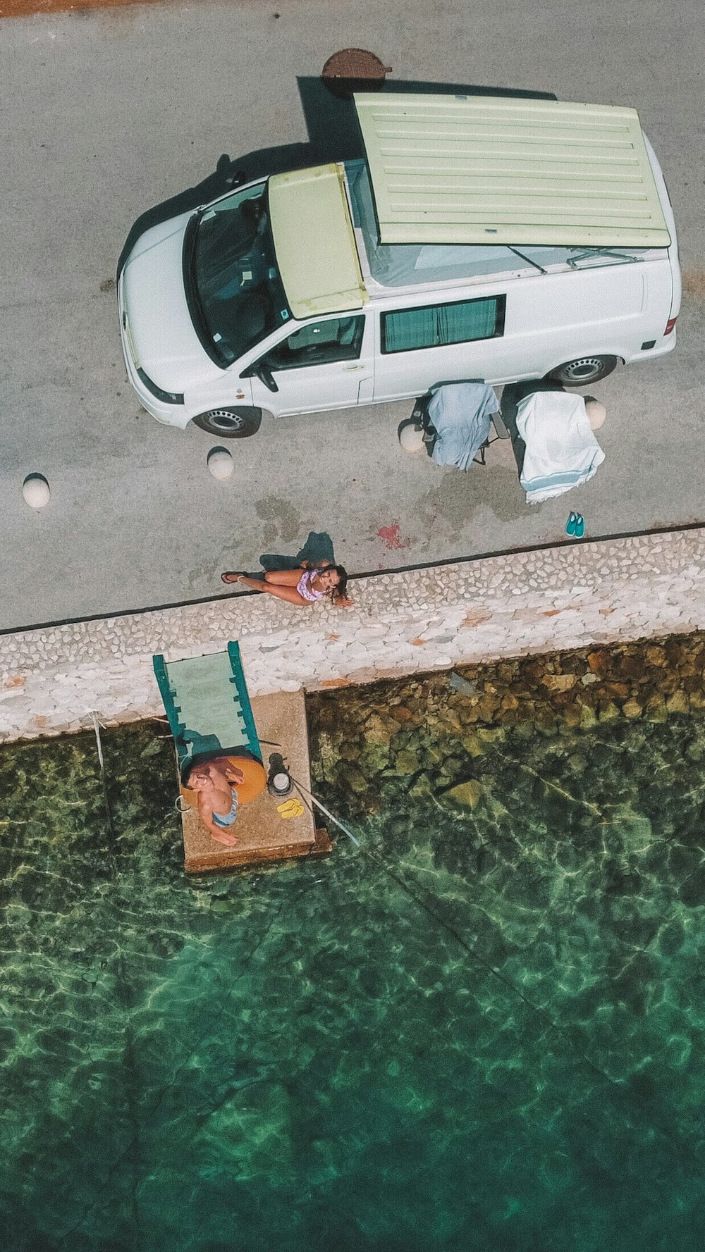 Balkan Campers customers swimming in Makarska Riviera, Croatia