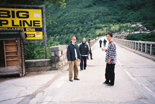 Balkan Campers customers crossing the bridge in Tara canyon, Montenegro