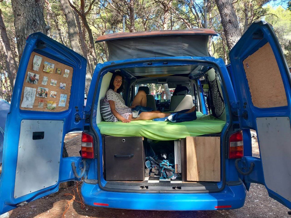 Balkan Campers customers camping in Kovačine campsite, Cres island