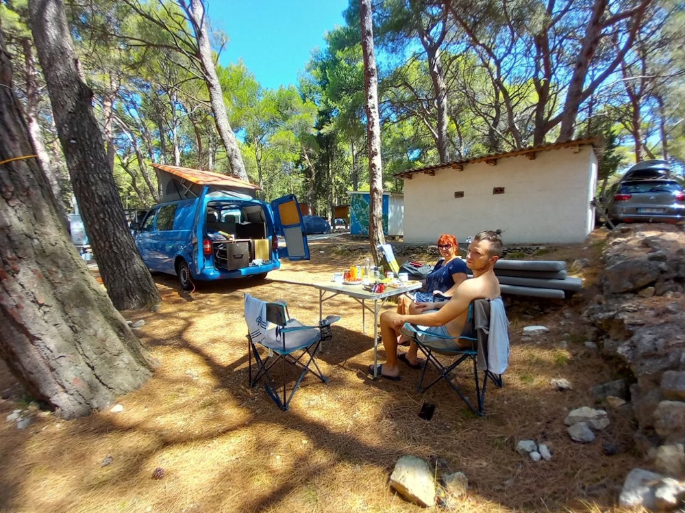 Balkan Campers customers in Valun campsite, Croatia