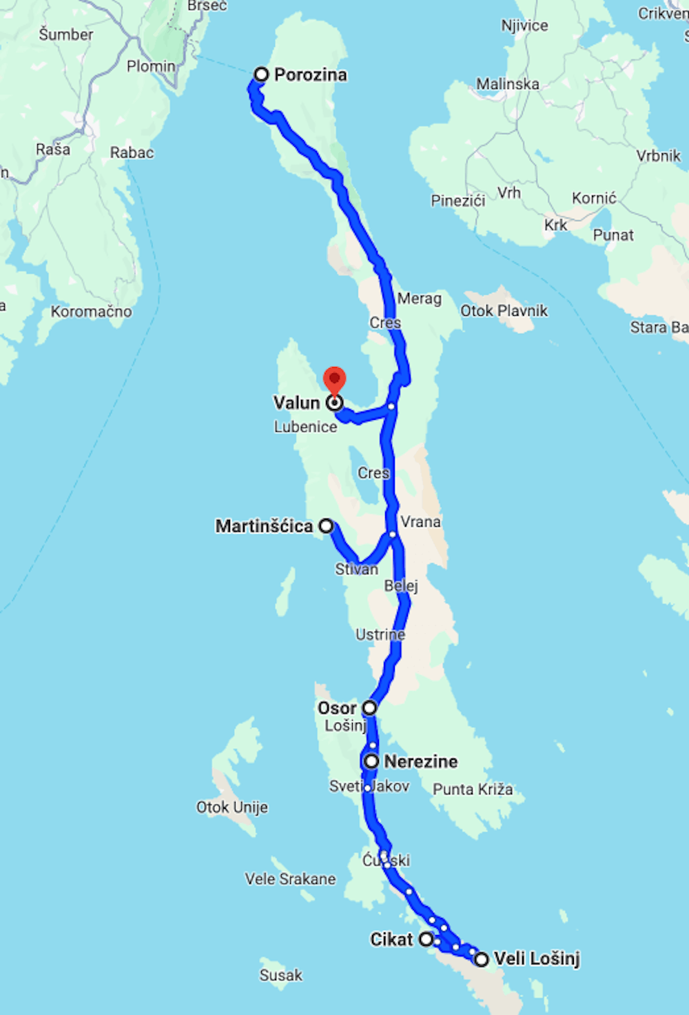 Balkan Campers customers made a route through Cres and Lošinj islands