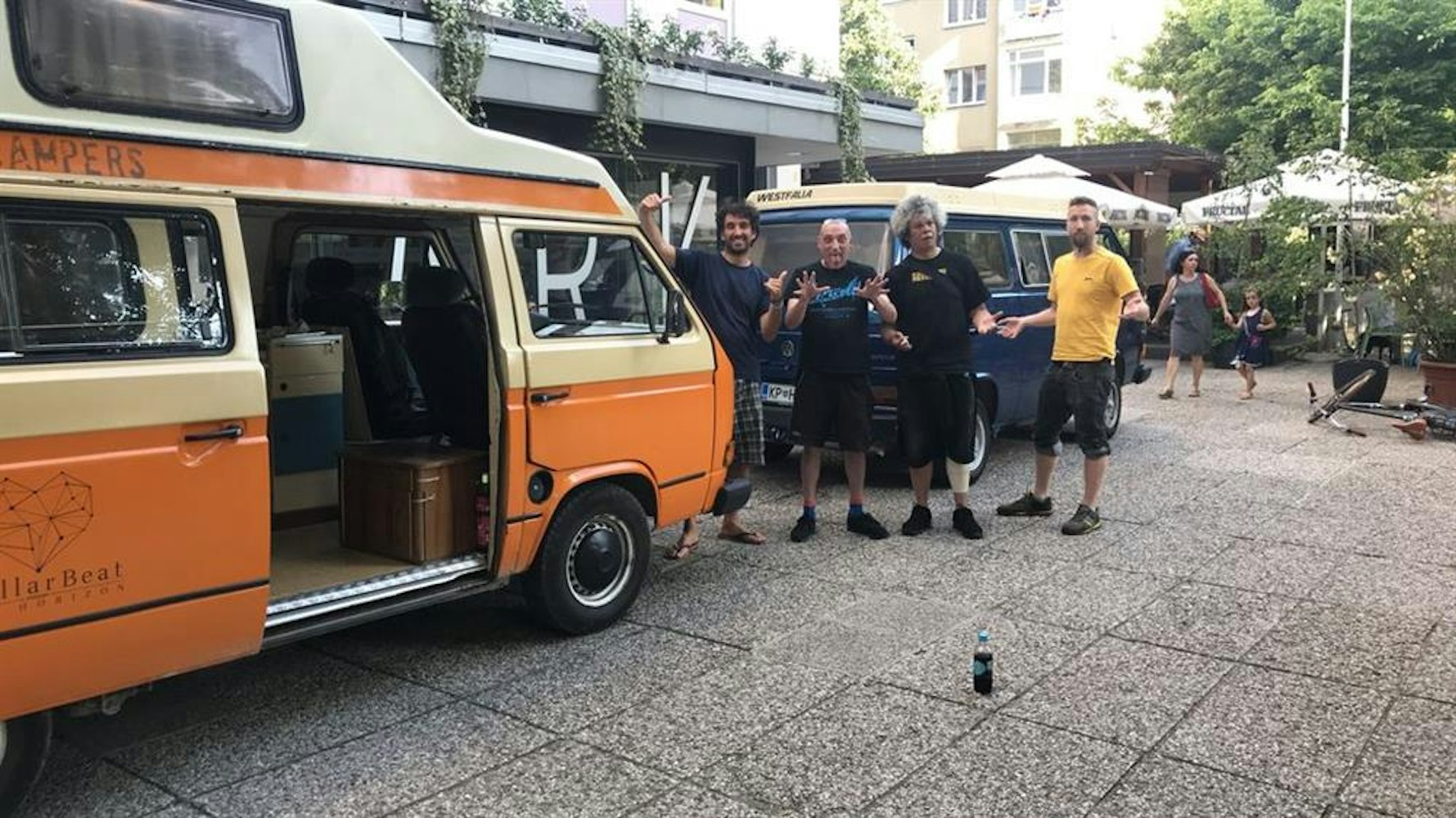 Balkan Campers crew with famous band snuff in Ljubljana, Slovenia