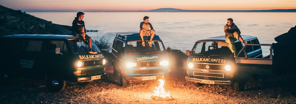 Three Vintage T3 VW camper vans from Balkan Campers