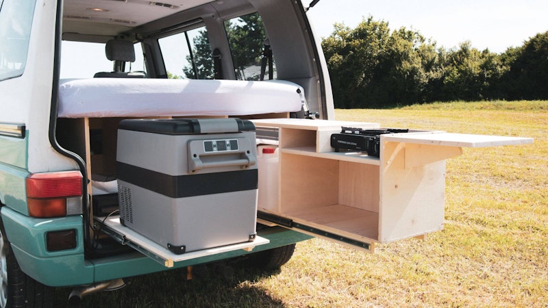Kitchen Box in VW T4 Camper van from Balkan Campers