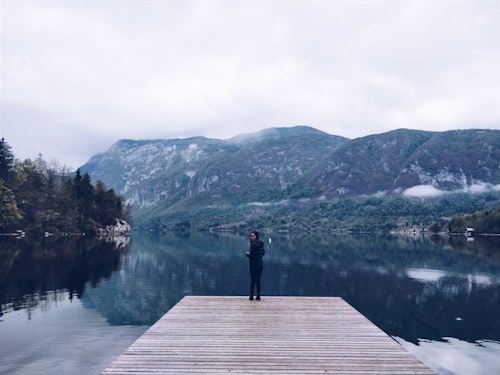 Balkan Campers customers at Lake Bohinj, Slovenia