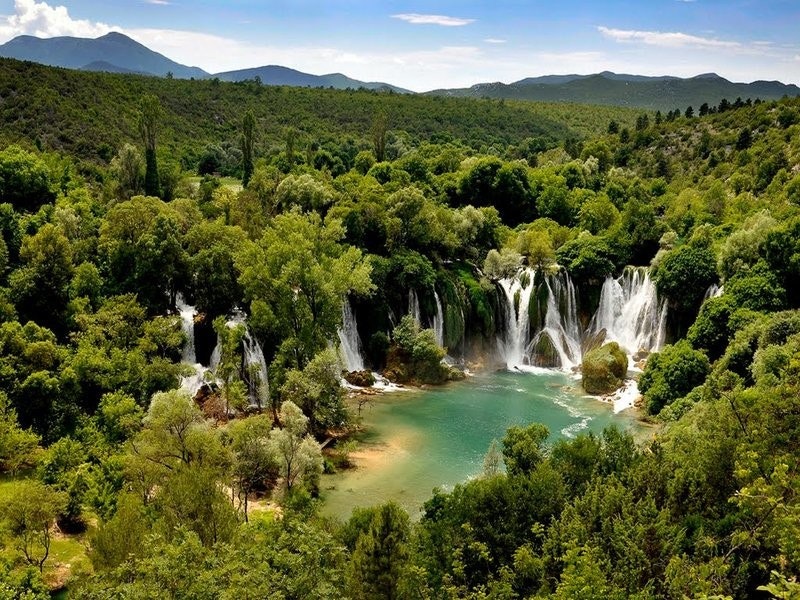 beautiful Kravice Waterfall in Bosnia and Herzegovina