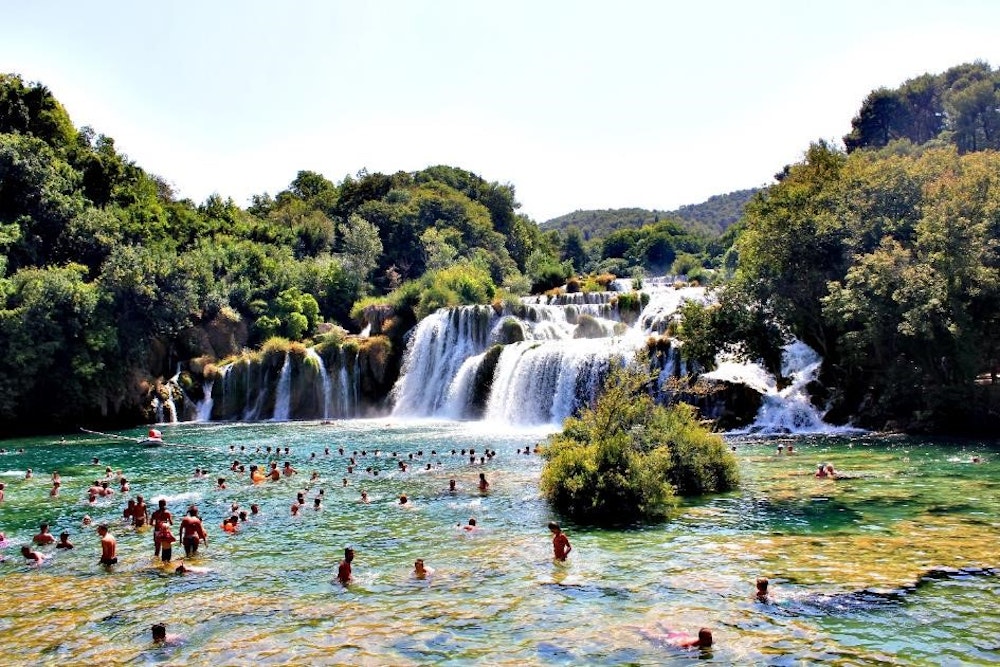 Beautiful Krka National Park waterfalls in Croatia