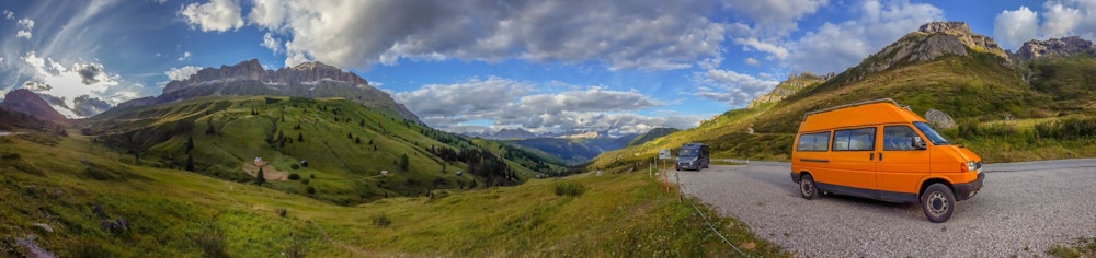 Balkan Campers customers free camping in Italian Dolomites