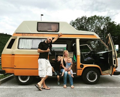 Young family with VW T3 Campervan from Balkan Campers