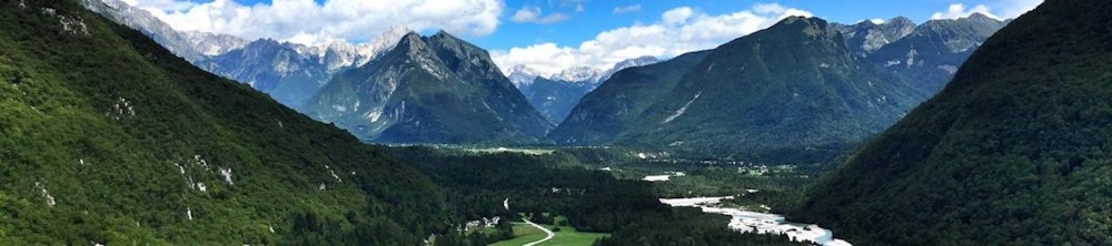 Beautiful view from Boka Waterfall, Slovenia