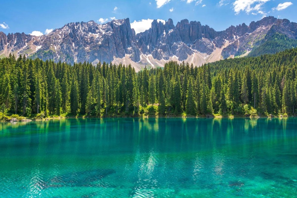 Beautiful lake in Italian Dolomites