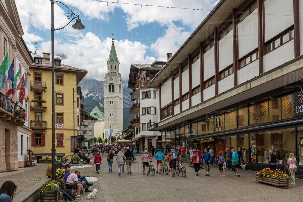 Nice mountain village in Dolomites, Italy