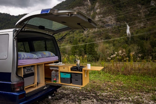 Kitchen Box in VW t4 Campervan from Balkan Campers