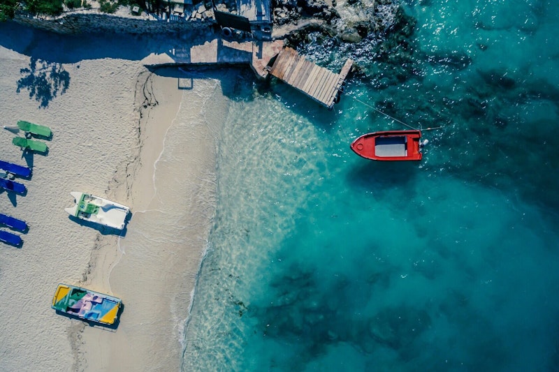 Beautiful coastal town and beach of Ksamil, Albania