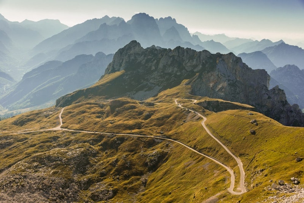 Beautiful road to Mangart Saddle, Slovenia