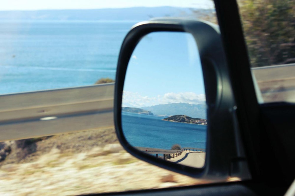 Balkan Campers customers view from side mirror