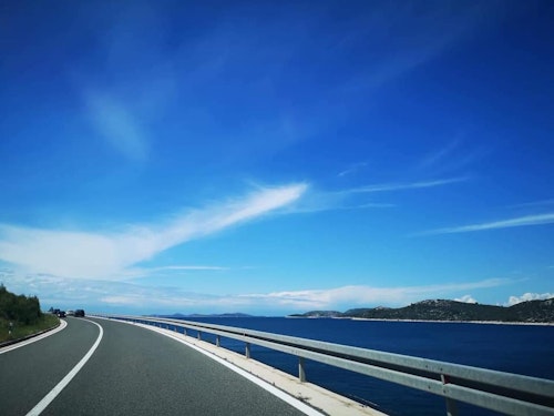 Beautiful view of Adriatic from the road in Croatia