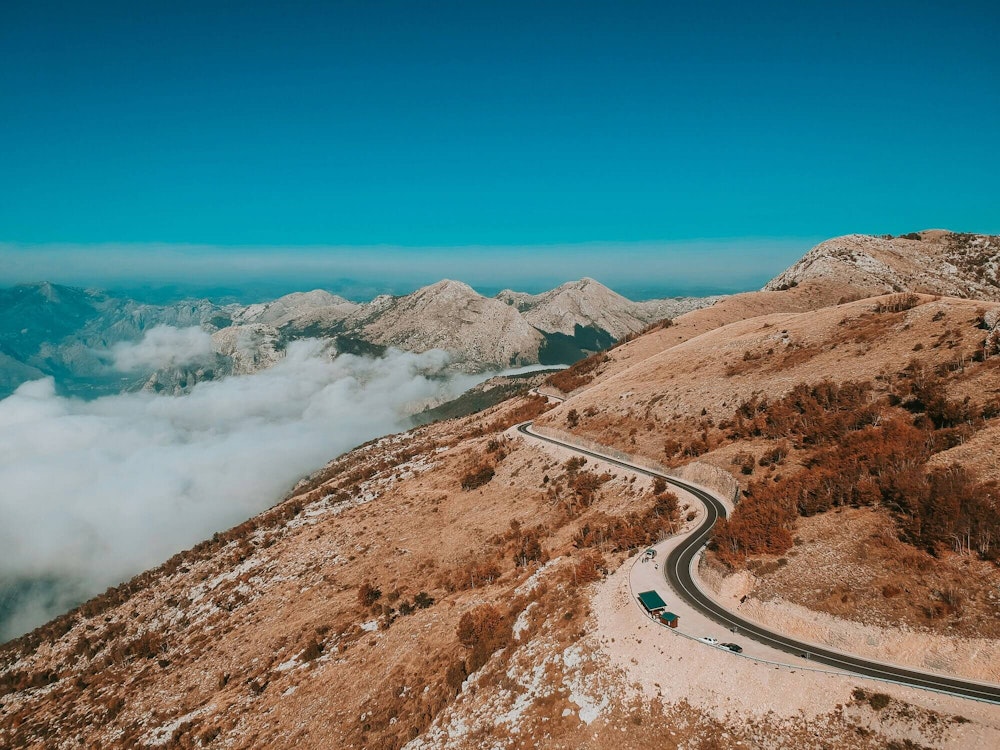Scenic road on Lovćen mountain, Montenegro