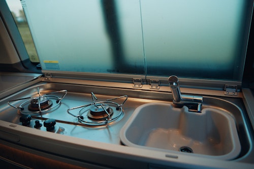 VW California campervan kitchen box