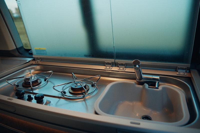 VW California campervan kitchen box