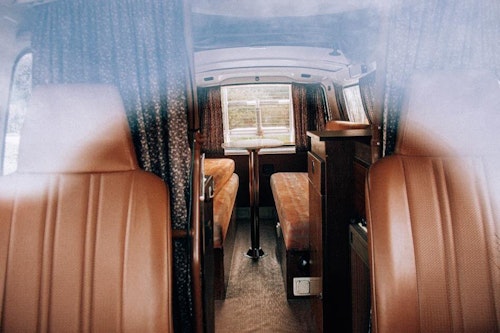 Seating arrangement in Nissan Datsun original campervan