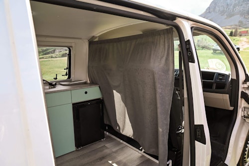 Interior of VW T6  Campervan from Balkan Campers at Kapetanovo Jezero