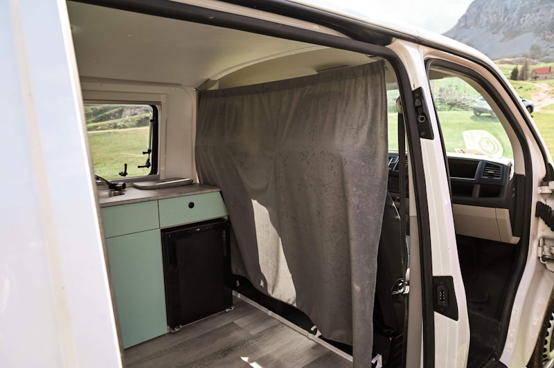 Interior of VW T6  Campervan from Balkan Campers at Kapetanovo Jezero