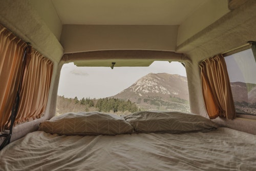 Double bed in VW T4 Campervan