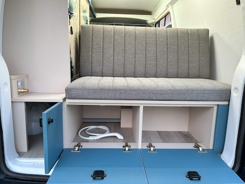 Open drawer in VW T6 Campervan trunk