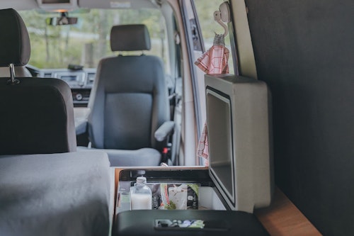 Full camping equipment in Campervan for rent