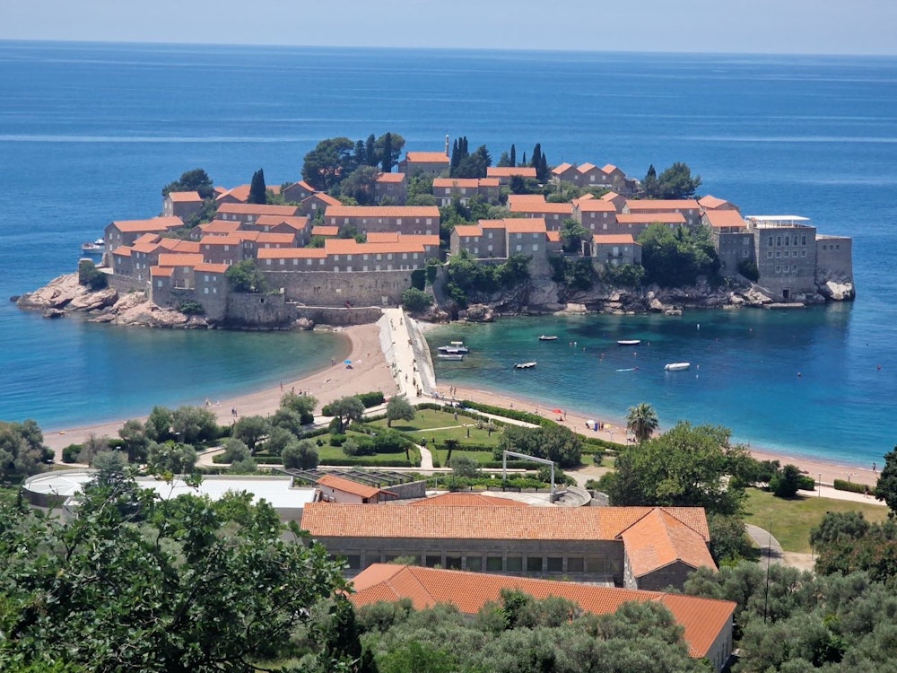 The coastal town of Sveti Stefan, Montenegro