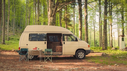 Side view of VW T4 Campervan Mirna from Balkan Campers