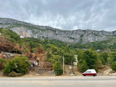 Hired Volkswagen campervan for Balkan Roadttrip