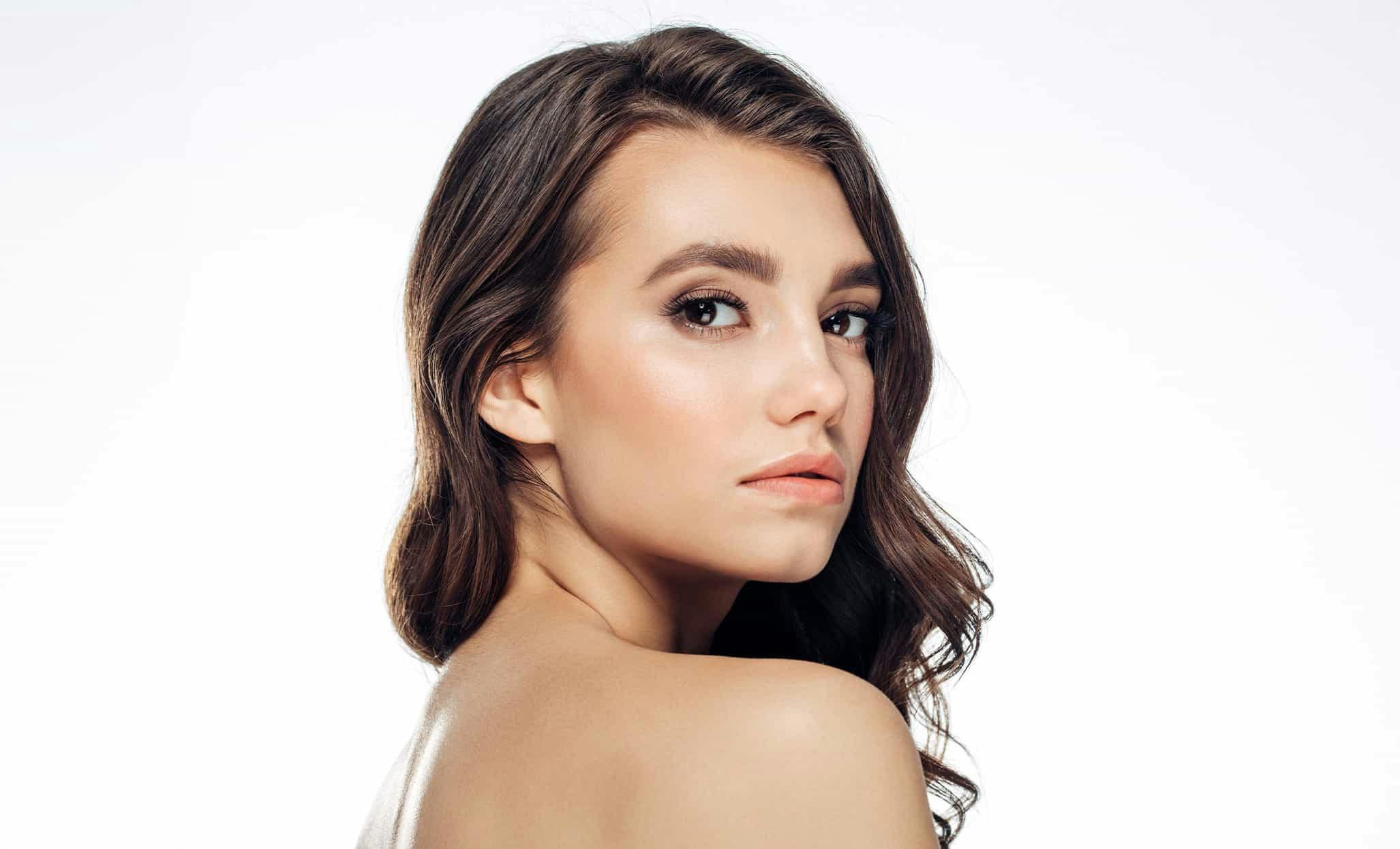 Woman looking over shoulder